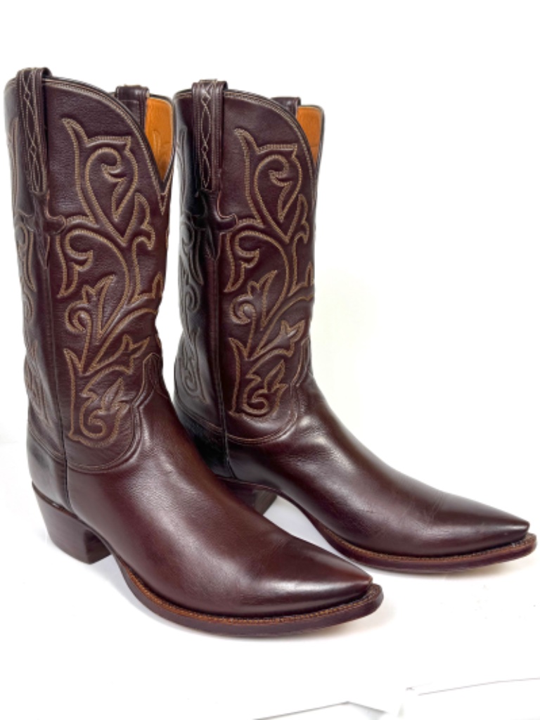 Lucchese Classic Chocolate Brown Cowboy Boots Mns 8.5d X-Toe Made In San Antonio — image 5 of 8